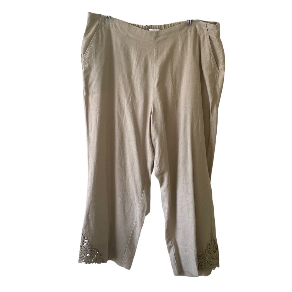New Directions Cropped Linen-Blend Pants XL